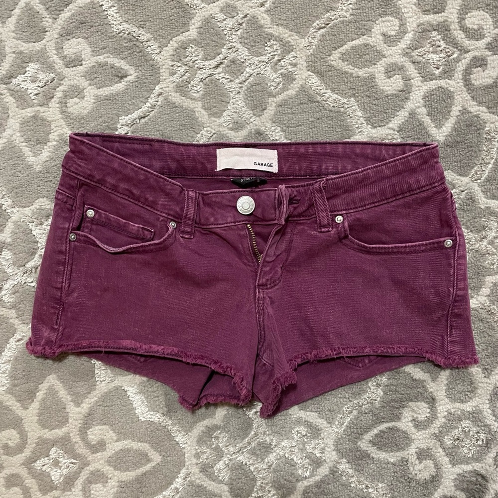 Garage Burgundy Jean Shorts size 0